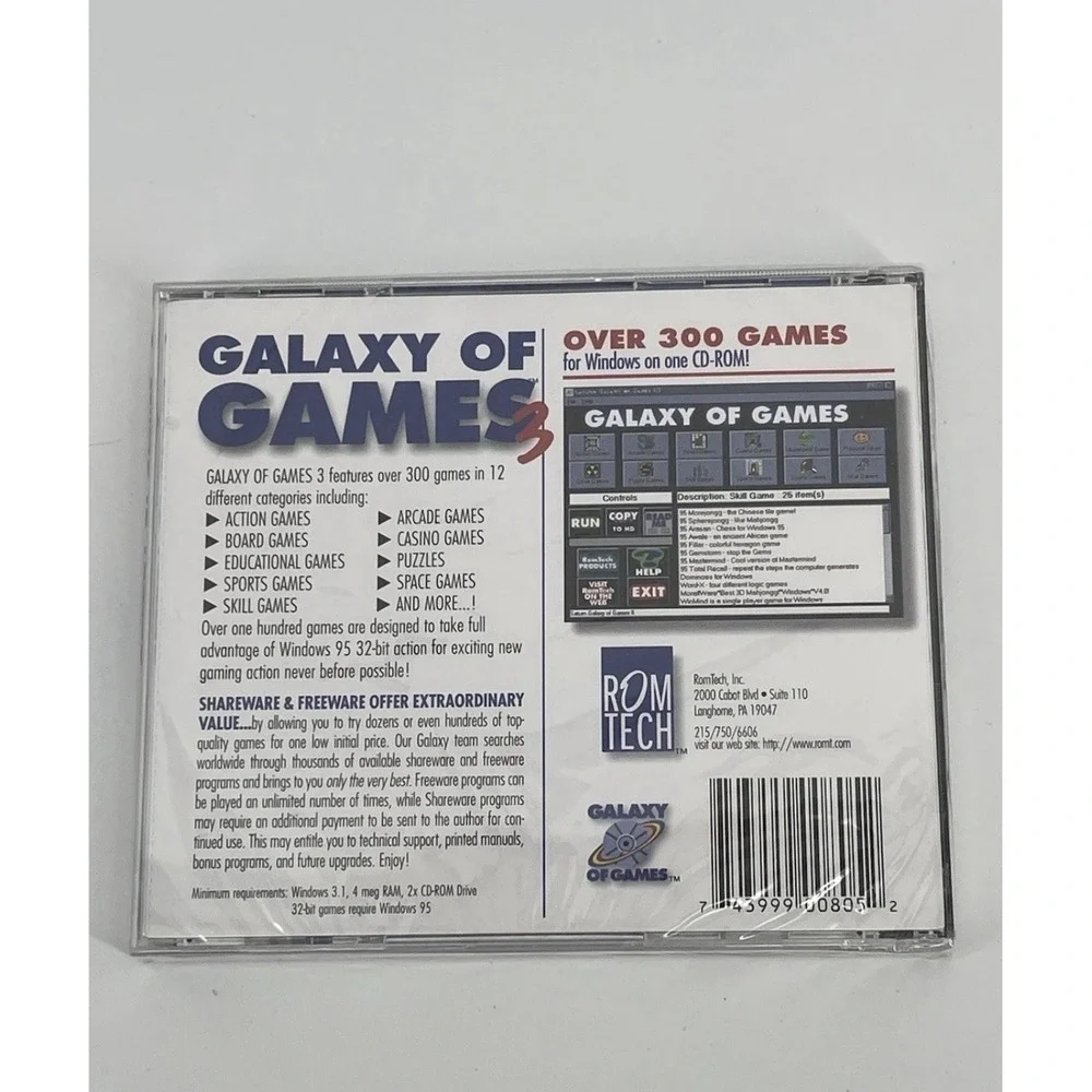 Galaxy‎ Of Games II PC CD-ROM, 1997 Over 300 Games For Windows 95 SEALED